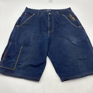 Vintage Y2K FUBU Men's Size 36 denim Shorts Baggy Streetwear Blue Jean Jorts